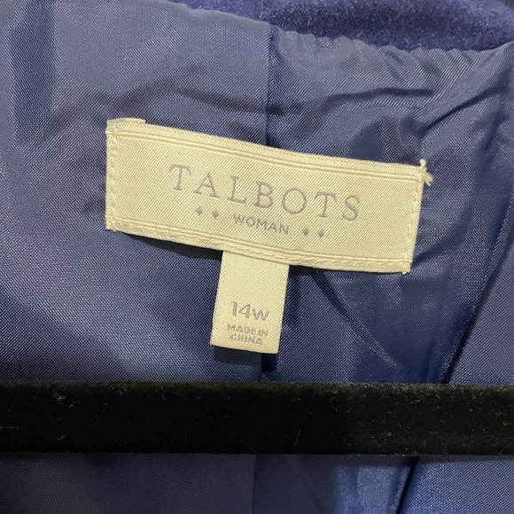 Talbots Womens Royal Blue Velvet Blazer Jacket Size 14W Whimsygoth Fairy Grunge - Picture 3 of 7